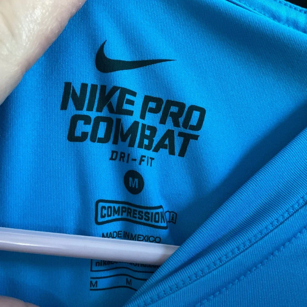 Nike Pro Combat Men's Blue Base Layer Compression Tee - Medium - NEW Workout Gym